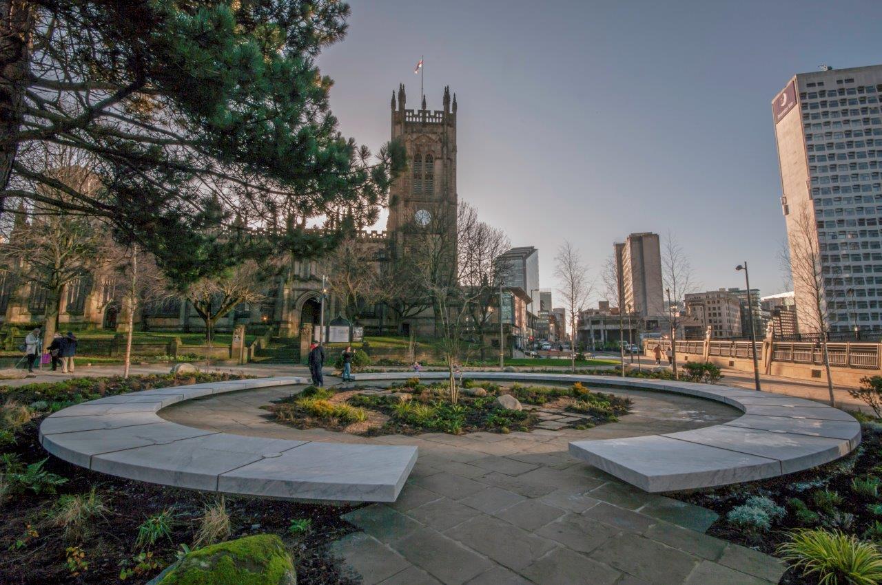 The Glade of Light Memorial & Medieval Quarter, Manchester